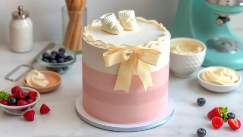Enkel babyshower tårta som imponerar på gästerna