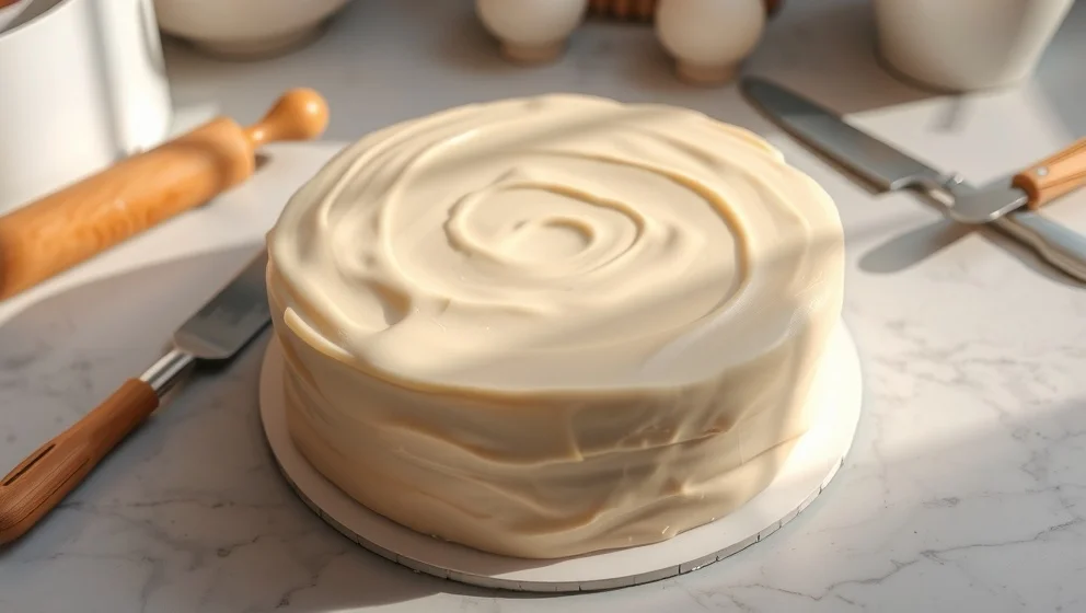 Färdigkavlad marsipan till tårta blir perfekt