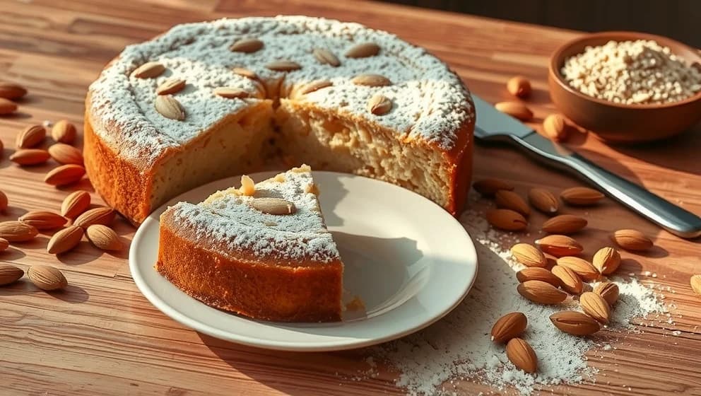 Mandelbotten tårta med mandelmjöl