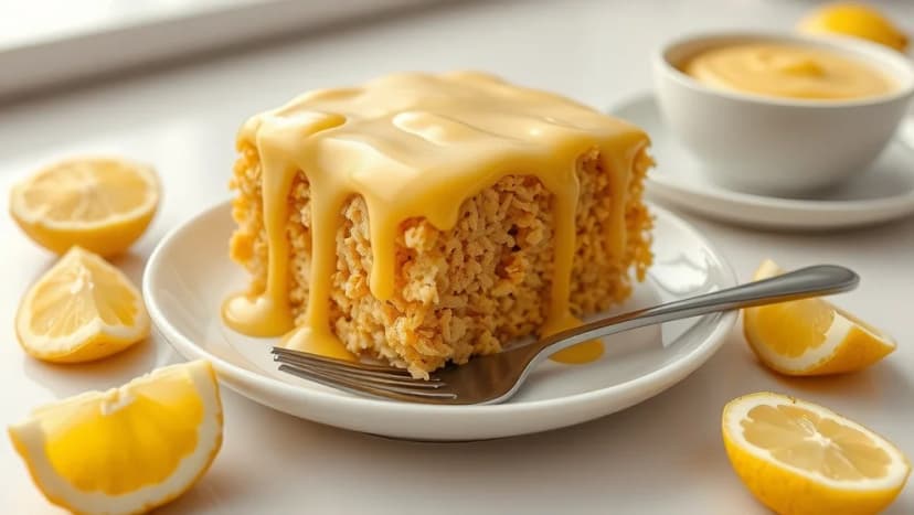 Rice Krispies tårta med lemon curd