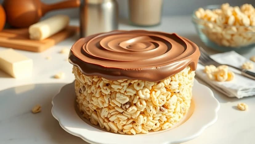 Rice Krispies tårta med chokladkräm