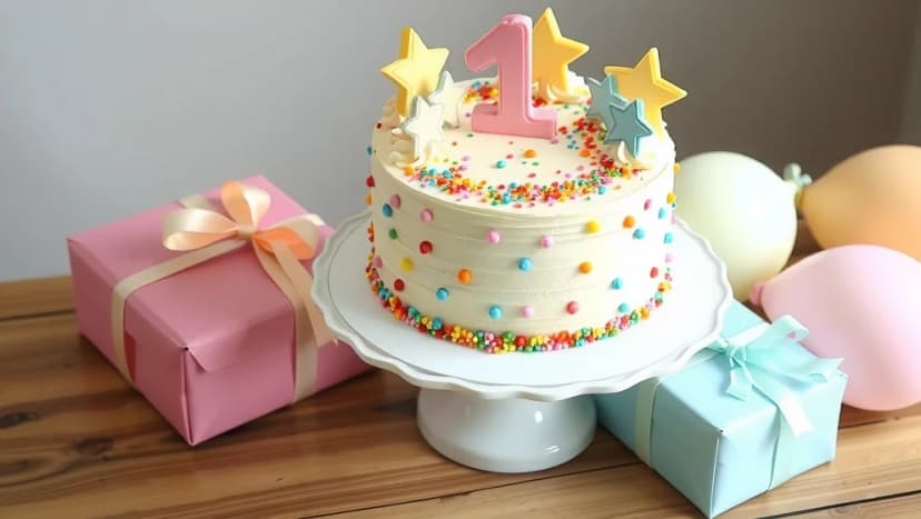 Tårta 1 år pojke som överraskar alla gäster