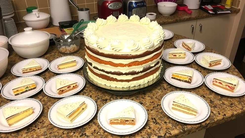 Tårta för många gäster enkelt gjord