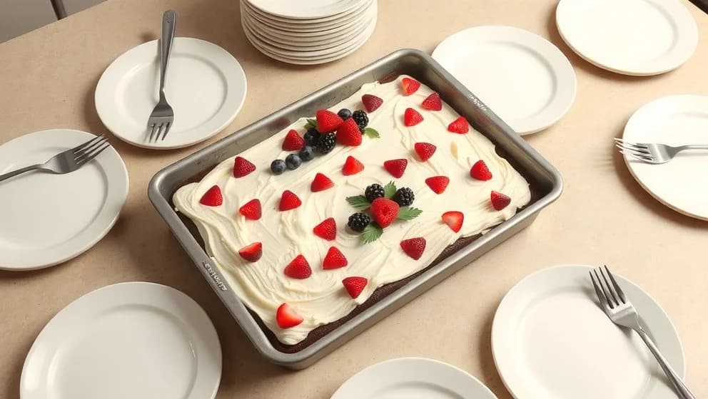 Tårta i långpanna för många gäster