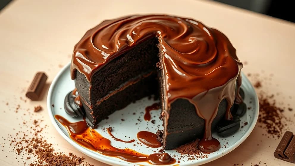 Tårta med choklad som smälter i munnen
