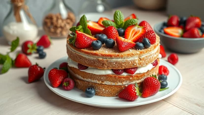 Tårta med frukt och bär för varje tillfälle